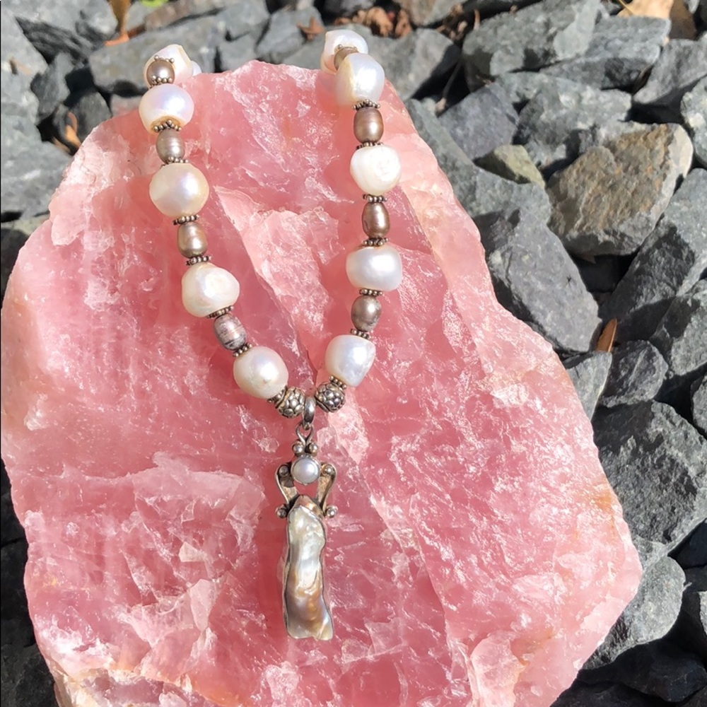 Sterling Silver Pearl Angel Necklace/ Bracelet